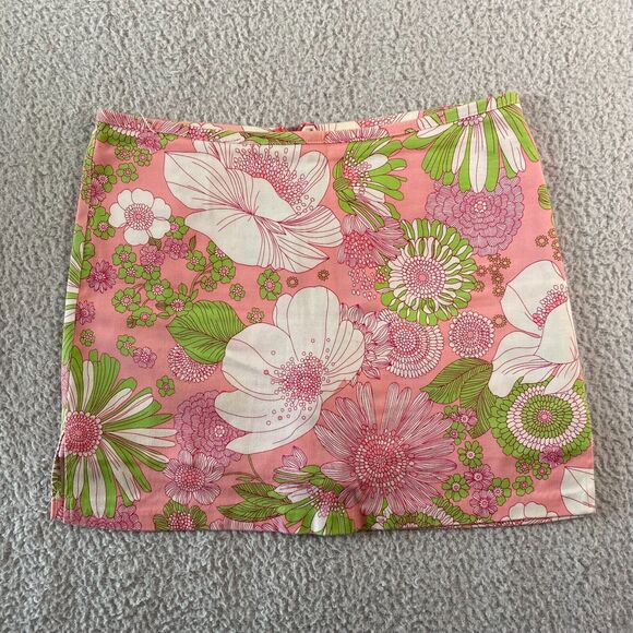 VGT Bamboo Traders Women's Skort Pink Floral Stretch Mini Zipper - Picture 9 of 10